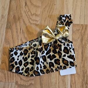 Milediiy Baby Girl Leopard One Shoulder Bikini Top Size 110 ~Casual Glam Kidcore